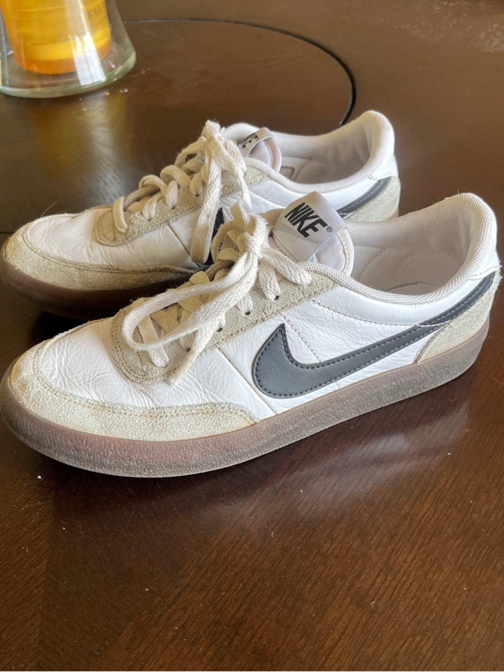 Nike Killshot 2- White and Gray Low-Top Leather Sneakers